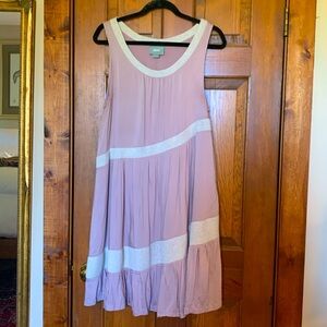 Anthropologie Maeve silky pale lilac swing dress size L excellent condition!